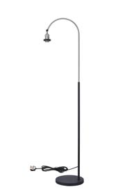 D1030SN  Dreifa Curved Over Arm Floor Lamp Without Shade, 1 x E27, Satin Nickel/Black